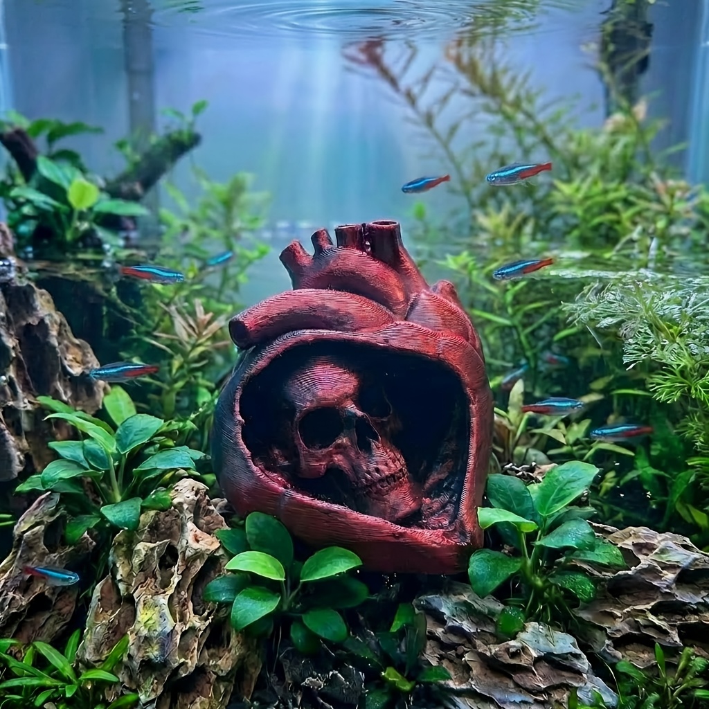 3D Baskılı Gotik Kafatası Kalp - Fish Aquarium Home incelemesi ve fiyatı